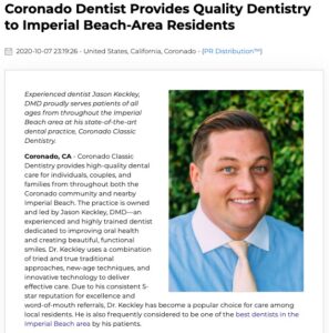 Imperial Beach Residents Rely on Coronado Dentist Jason Keckley, DMD for Quality Dentistry