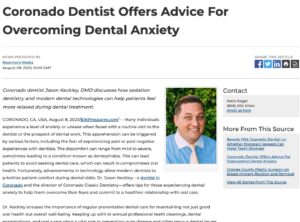 Coronado dentist provides tips for overcoming dental fear